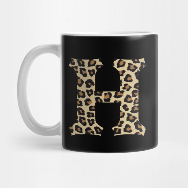 Letter H Leopard Cheetah Monogram Initial by squeakyricardo